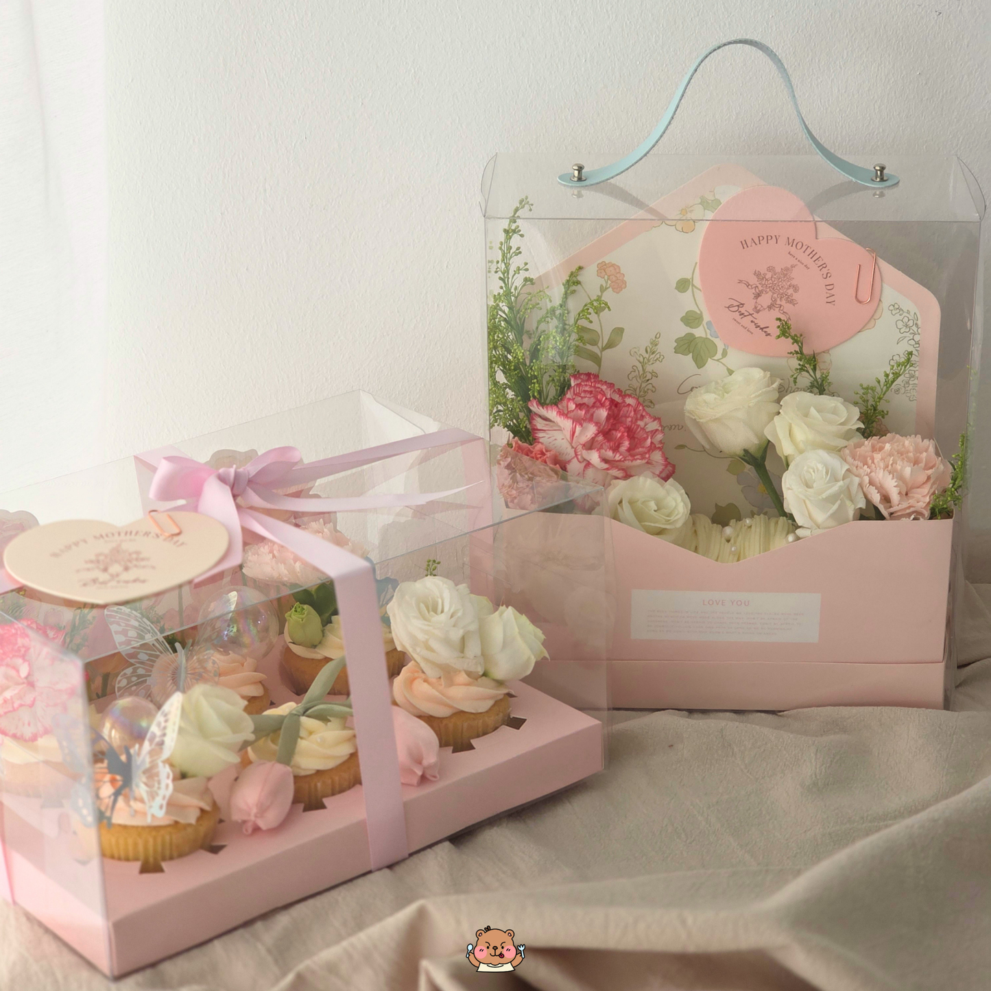 Floral Roll Cake + Cupcake Set